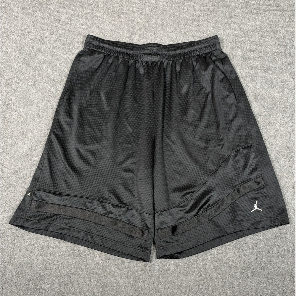 Vintage Retro Air Jordan Basketball Shorts Mens 3XL Black Logos Jumpman Pockets